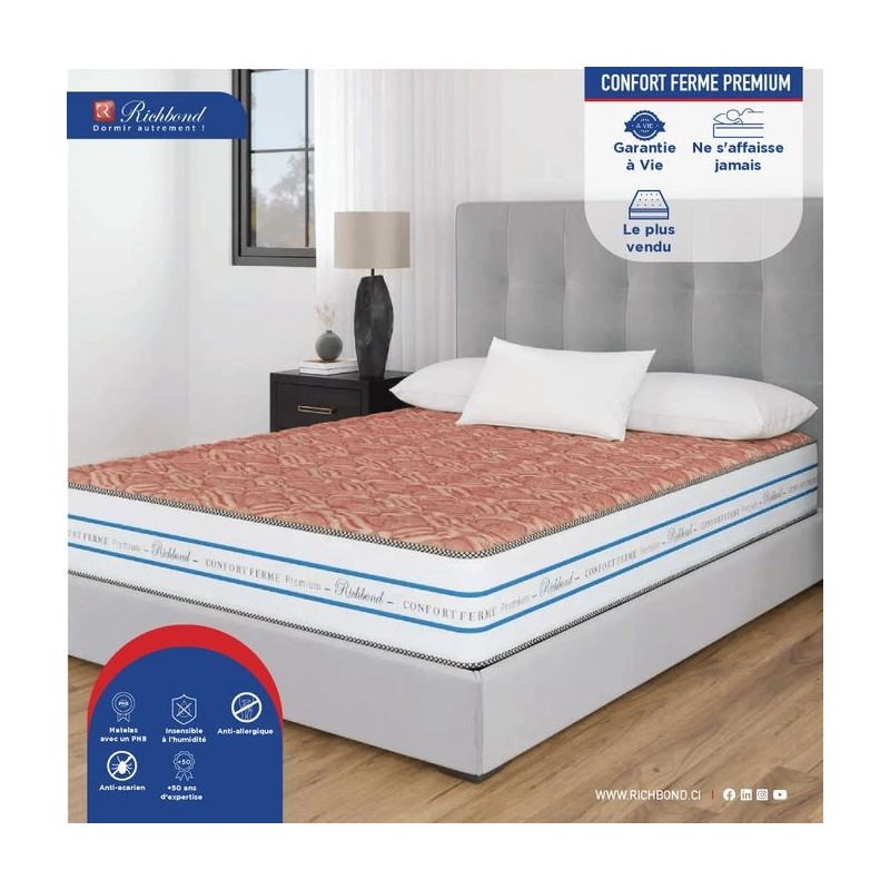 RICHBOND Matelas - CONFORT FERME PREMIUM - 190*140*22 - 2 PLACES - PH8
